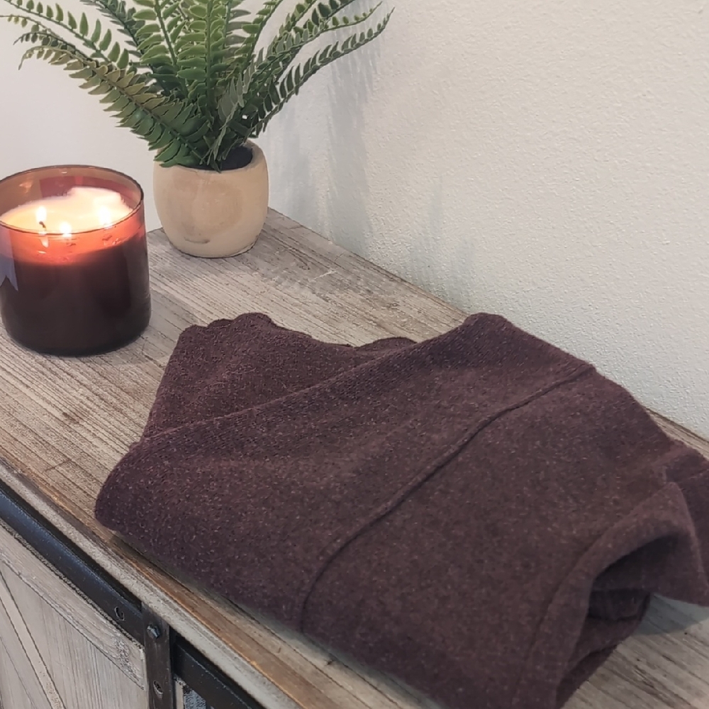 Zara Maroon Knit Wide Leg Pants